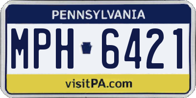 PA license plate MPH6421