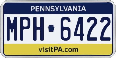 PA license plate MPH6422