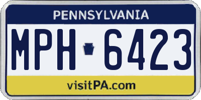 PA license plate MPH6423