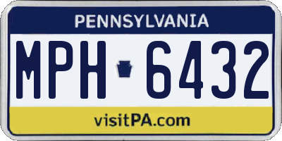 PA license plate MPH6432