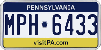 PA license plate MPH6433