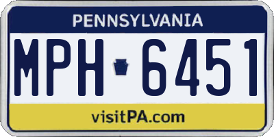 PA license plate MPH6451