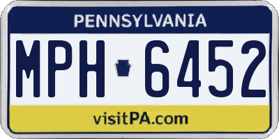 PA license plate MPH6452