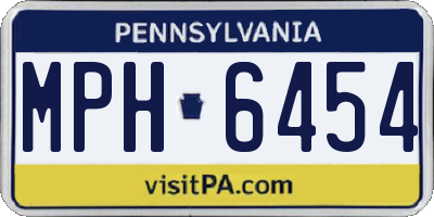 PA license plate MPH6454