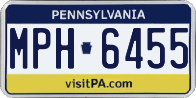 PA license plate MPH6455
