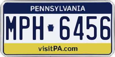 PA license plate MPH6456
