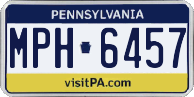 PA license plate MPH6457