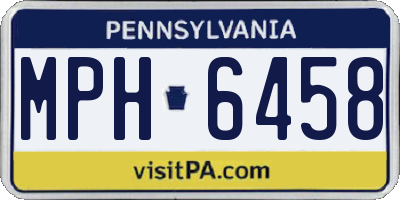 PA license plate MPH6458