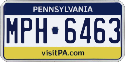 PA license plate MPH6463
