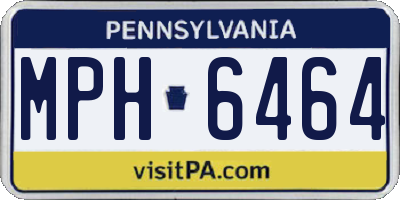 PA license plate MPH6464