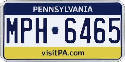PA license plate MPH6465