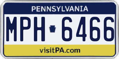 PA license plate MPH6466