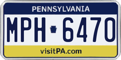 PA license plate MPH6470