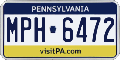 PA license plate MPH6472