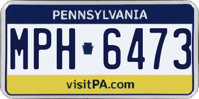 PA license plate MPH6473