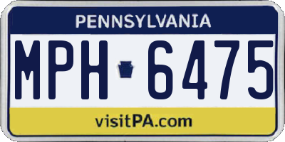 PA license plate MPH6475