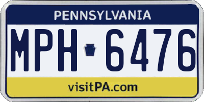 PA license plate MPH6476