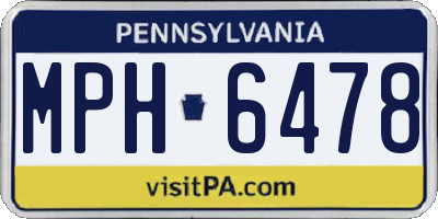 PA license plate MPH6478