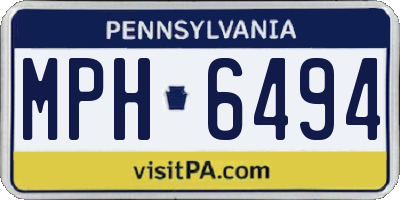 PA license plate MPH6494