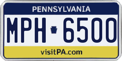 PA license plate MPH6500
