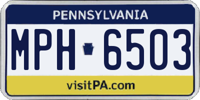 PA license plate MPH6503