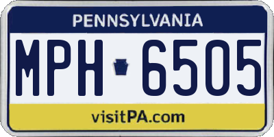 PA license plate MPH6505