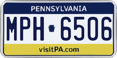PA license plate MPH6506