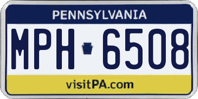 PA license plate MPH6508