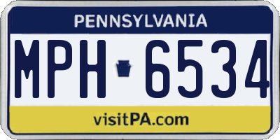 PA license plate MPH6534