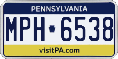 PA license plate MPH6538