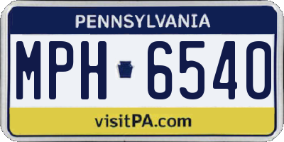 PA license plate MPH6540