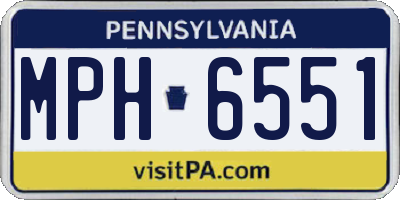 PA license plate MPH6551