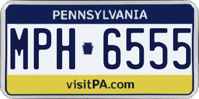 PA license plate MPH6555
