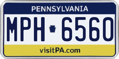 PA license plate MPH6560