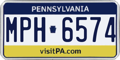 PA license plate MPH6574