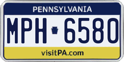 PA license plate MPH6580