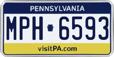 PA license plate MPH6593