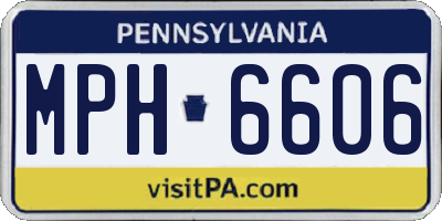 PA license plate MPH6606