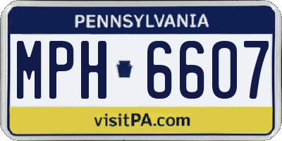 PA license plate MPH6607