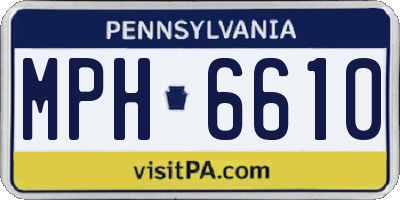 PA license plate MPH6610