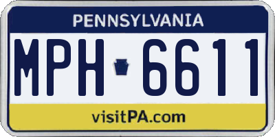 PA license plate MPH6611