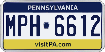PA license plate MPH6612