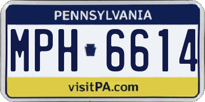 PA license plate MPH6614