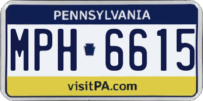PA license plate MPH6615