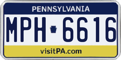 PA license plate MPH6616