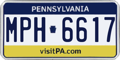 PA license plate MPH6617
