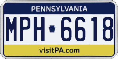 PA license plate MPH6618