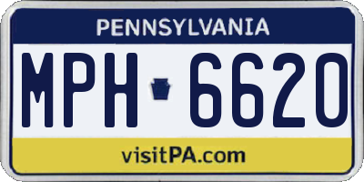 PA license plate MPH6620