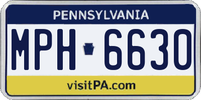PA license plate MPH6630