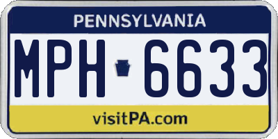 PA license plate MPH6633